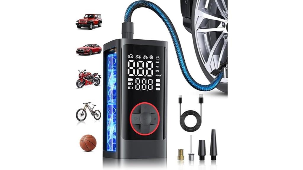 portable tire inflator with pressure gauge