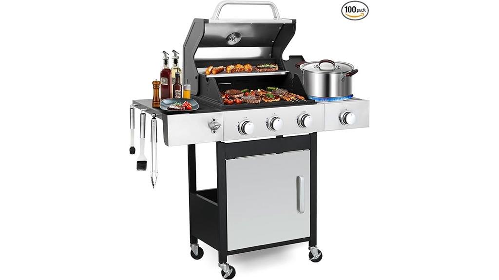 propane grill with side