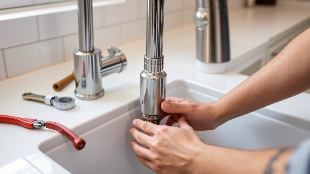 properly install kitchen faucet
