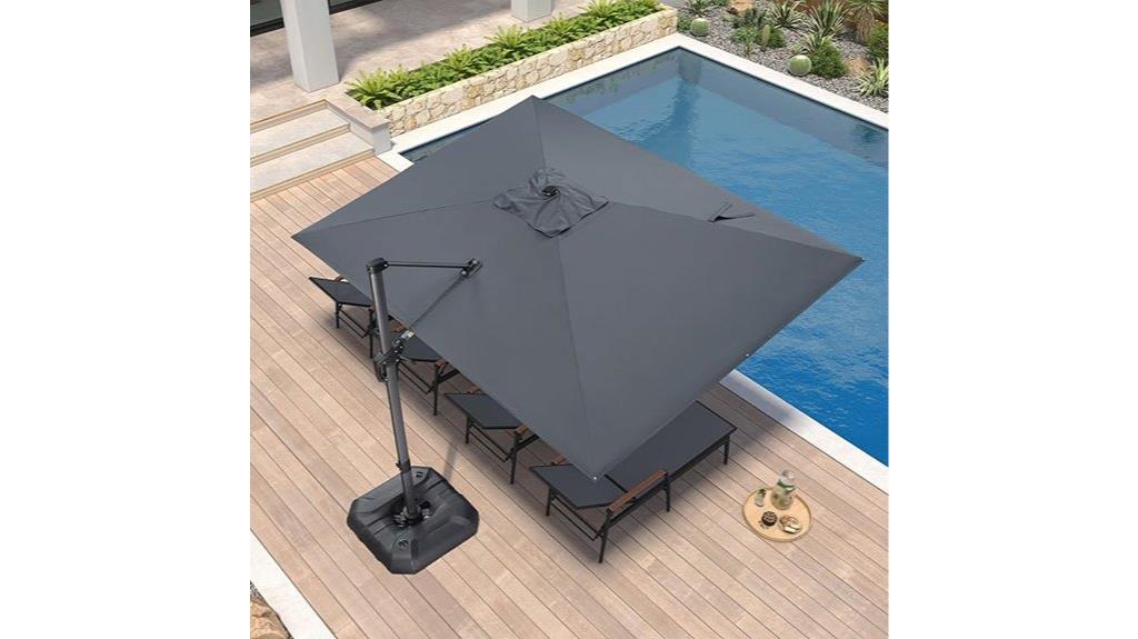 purple leaf rotating umbrella
