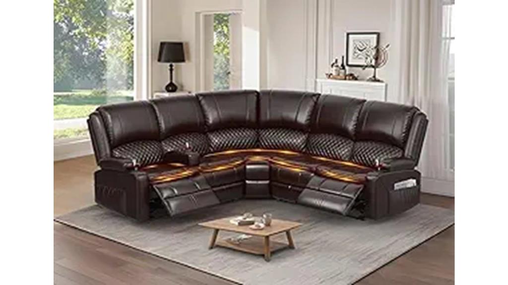 reclining sectional with usb