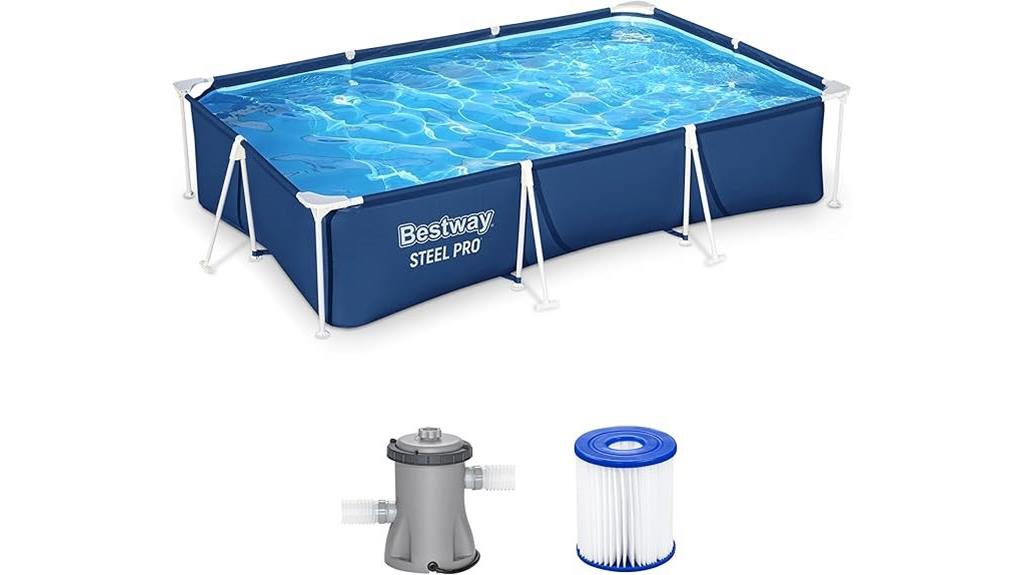 rectangular steel pool set