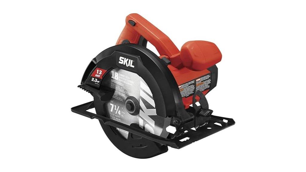red 13 amp circular saw