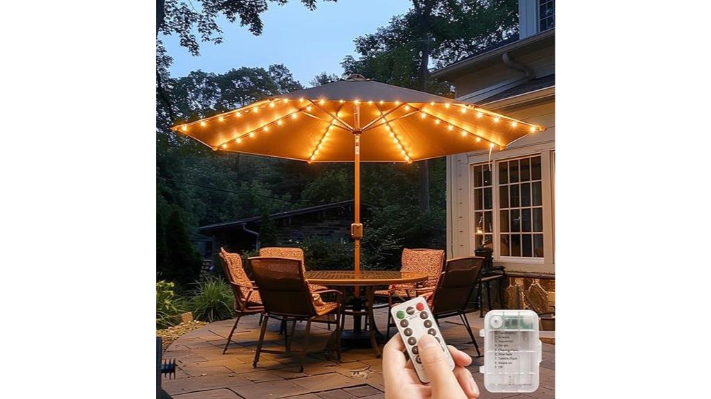 remote controlled patio umbrella lights