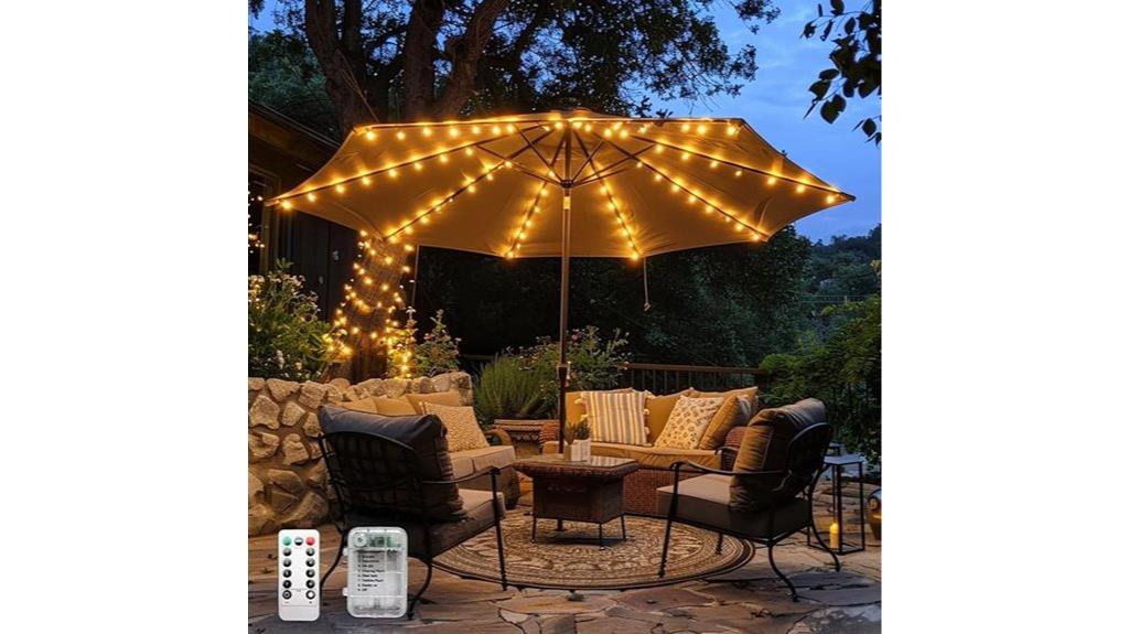 remote controlled patio umbrella lights