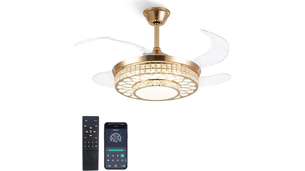 retractable fan with lights