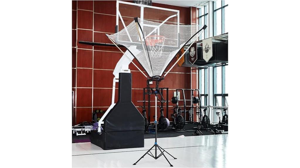 rotating track basketball rebounder
