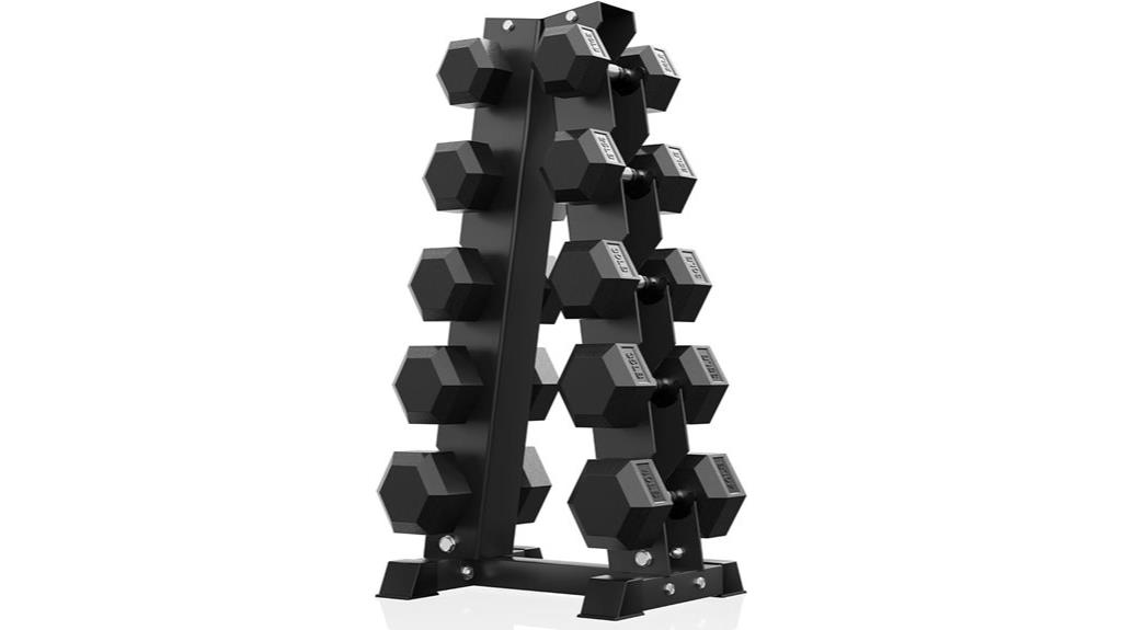 rubber coated hex dumbbells