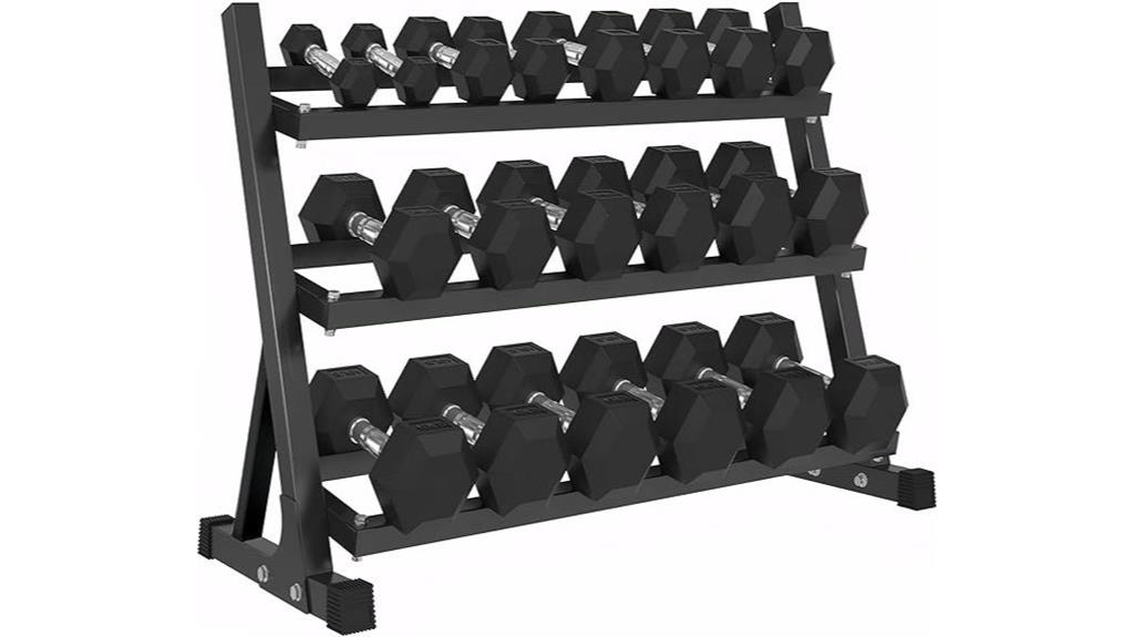rubber coated hex dumbbells