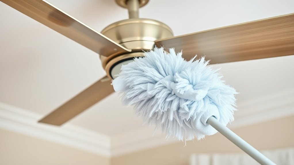 safe efficient ceiling fan cleaning