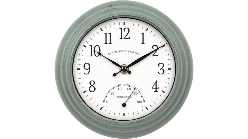 sage green indoor wall clock