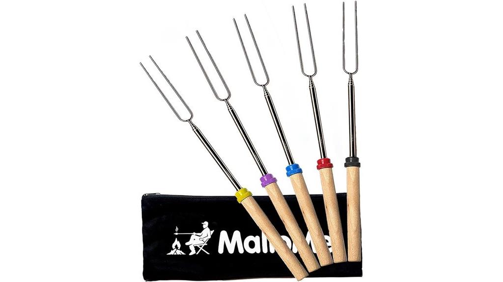 set of five marshmallow sticks