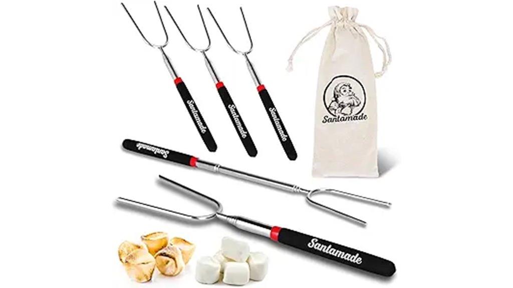 set of five roasting sticks