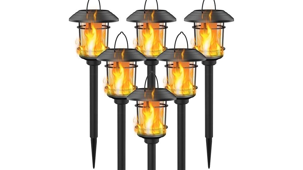 set of six solar torches
