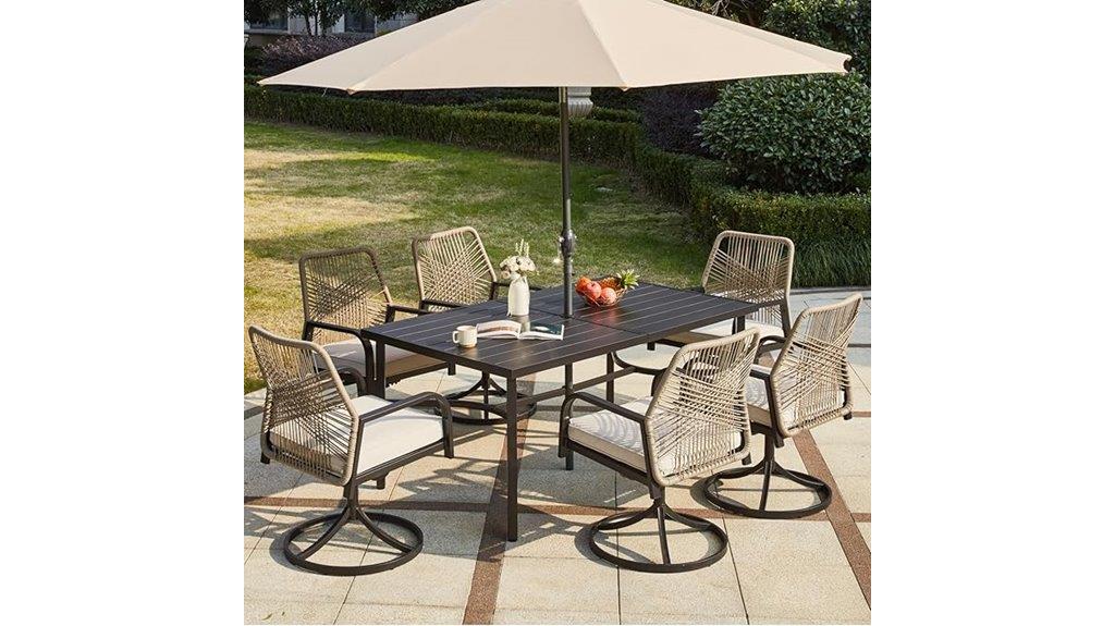 seven piece outdoor dining set