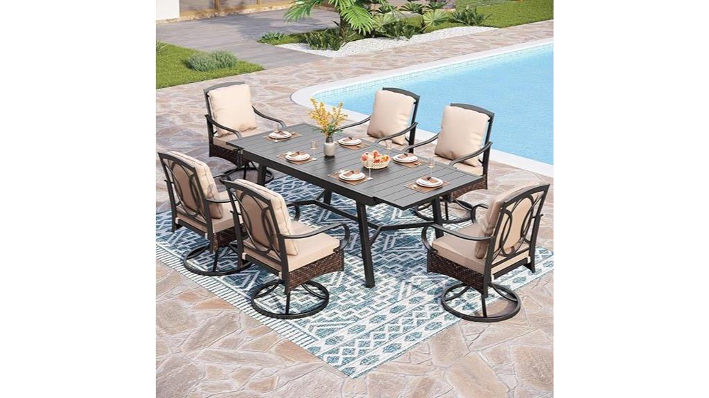 seven piece patio dining set