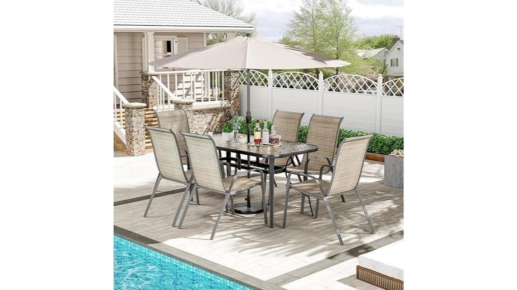 seven piece patio dining set
