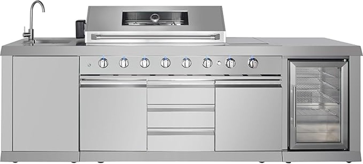 six burner outdoor bbq