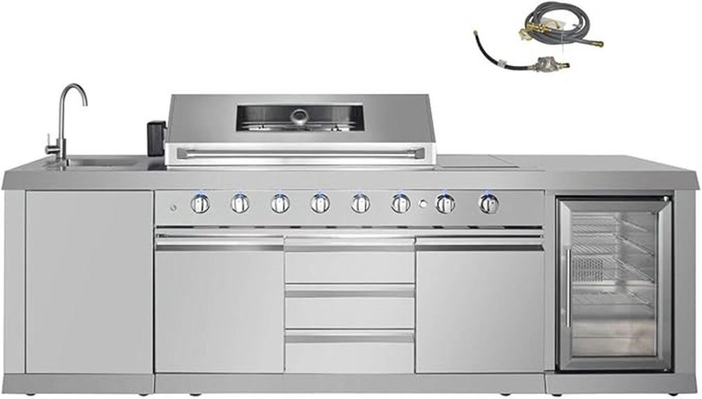 six burner outdoor gas grill