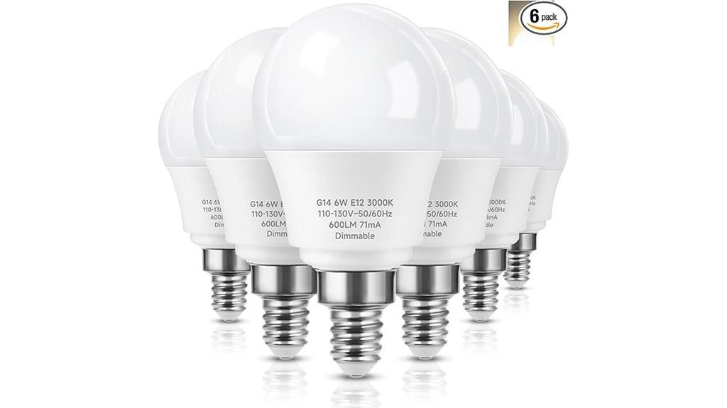 six pack dimmable bulbs