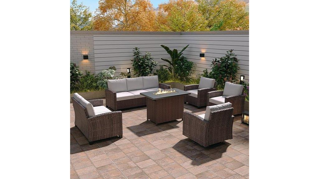 six piece rattan patio