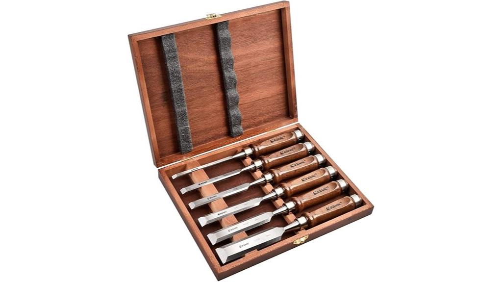 six piece wood chisel set