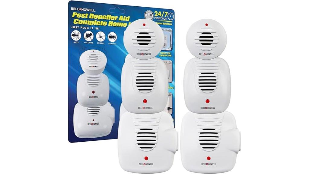 six ultrasonic pest repellers
