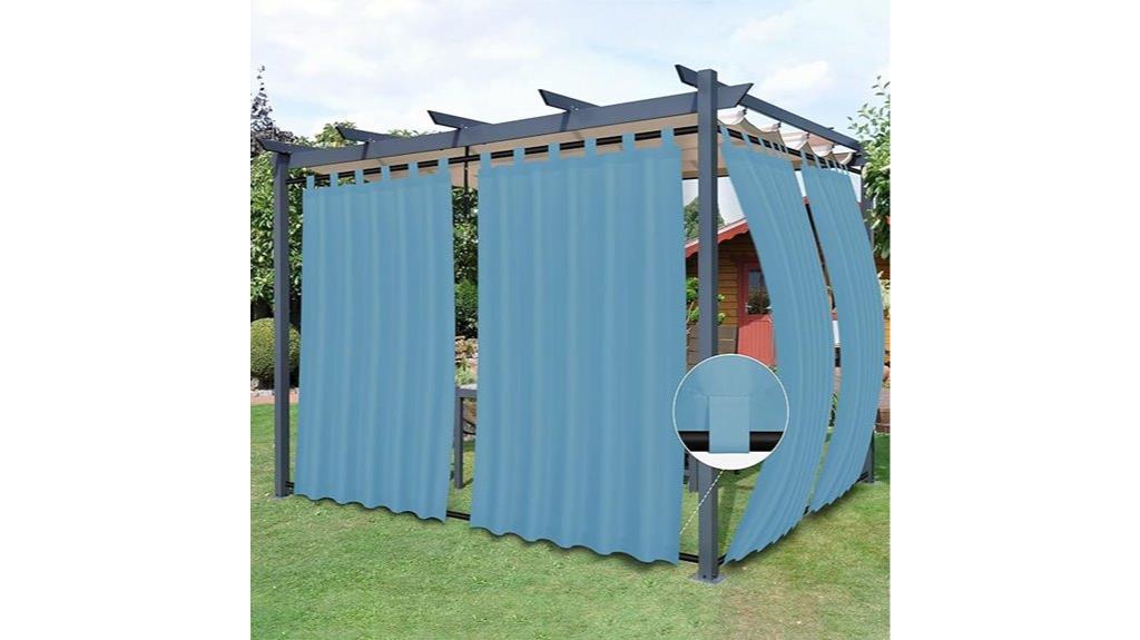 sky blue patio curtains