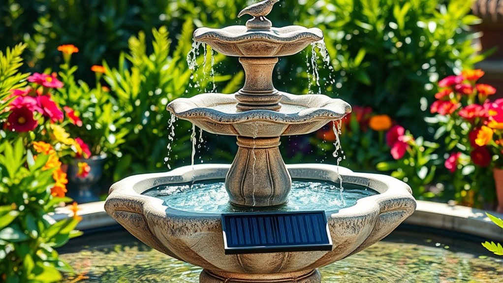 solar fountain features and installation