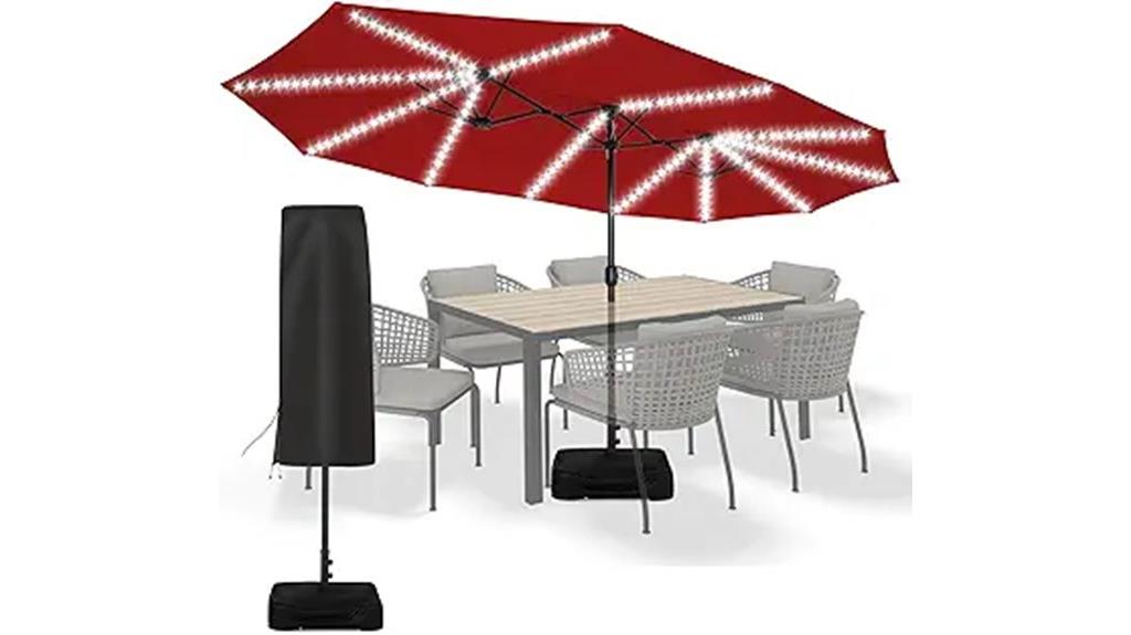 solar led patio umbrella