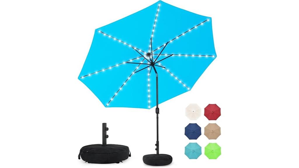 solar powered 80 led umbrella