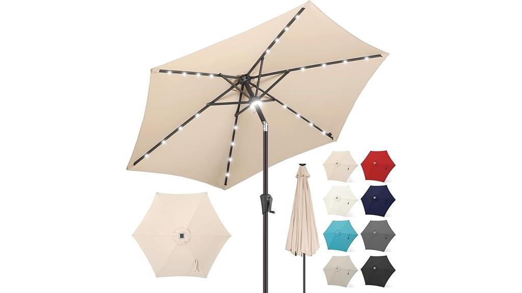 solar powered led patio umbrella