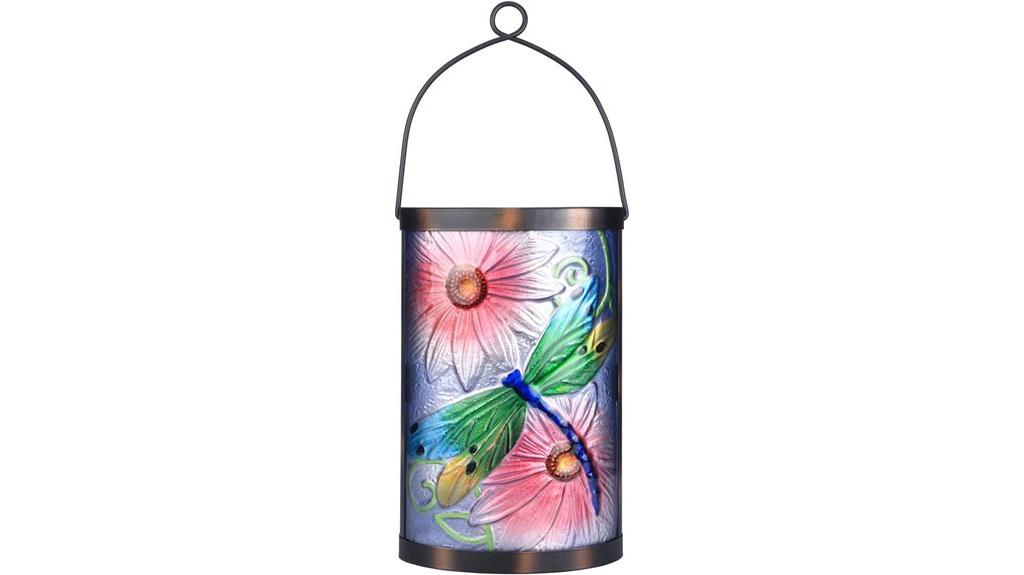 solar powered outdoor dragonfly lantern