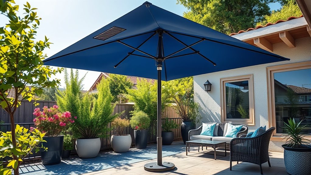 solar powered patio umbrellas