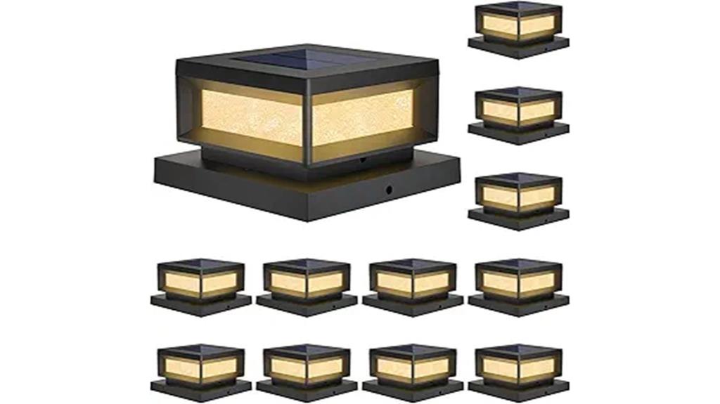 solar powered post cap lights