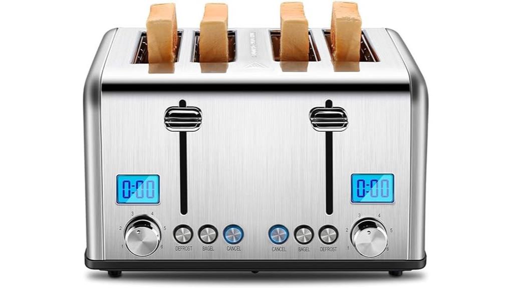stainless steel 4 slice toaster