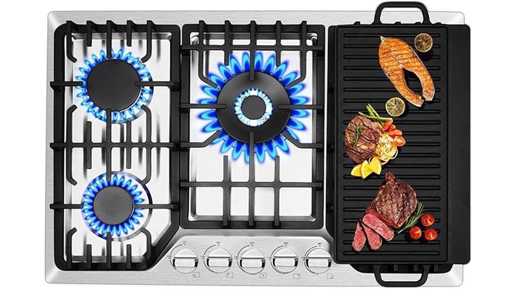 stainless steel gas cooktop