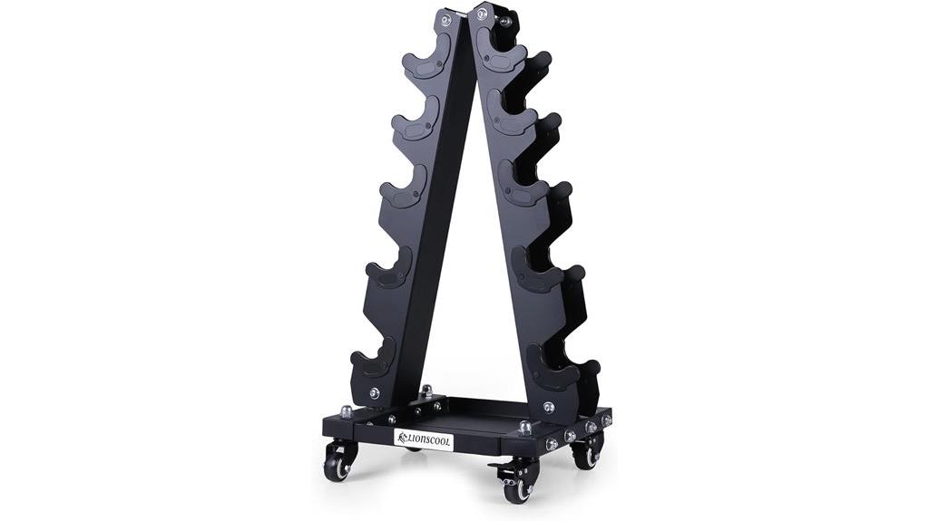 steel dumbbell rack with wheels