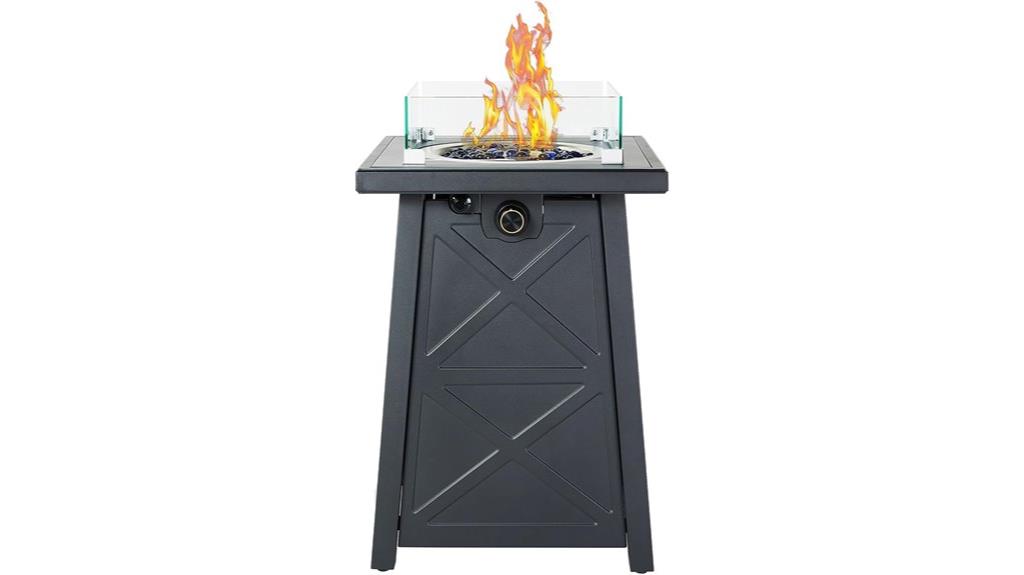 steel fire table set