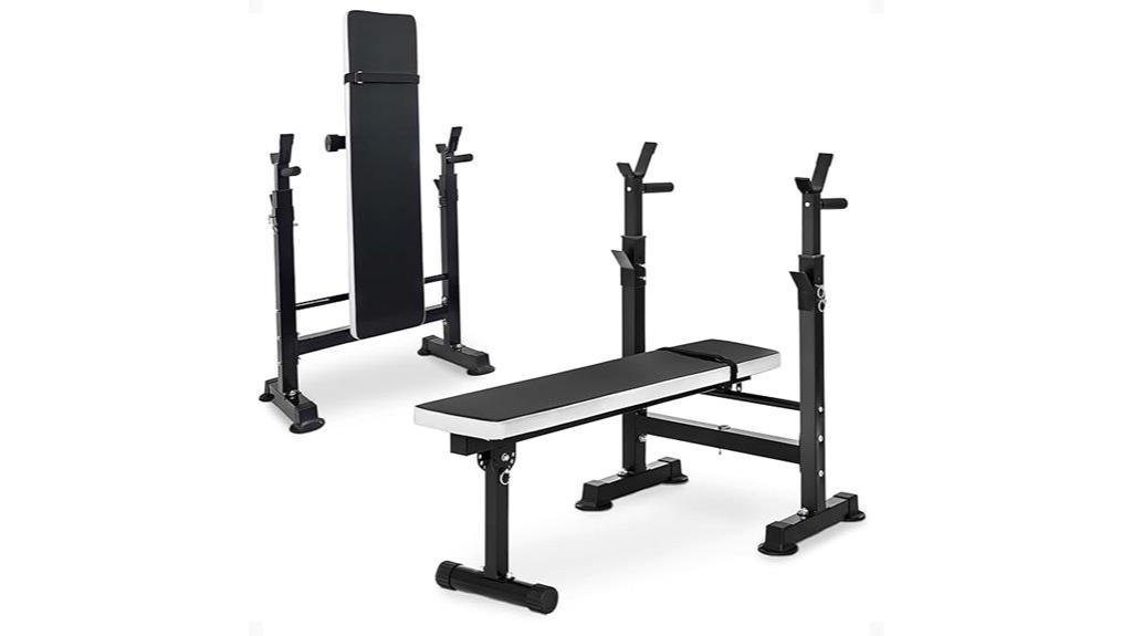 steel weight bench with rack