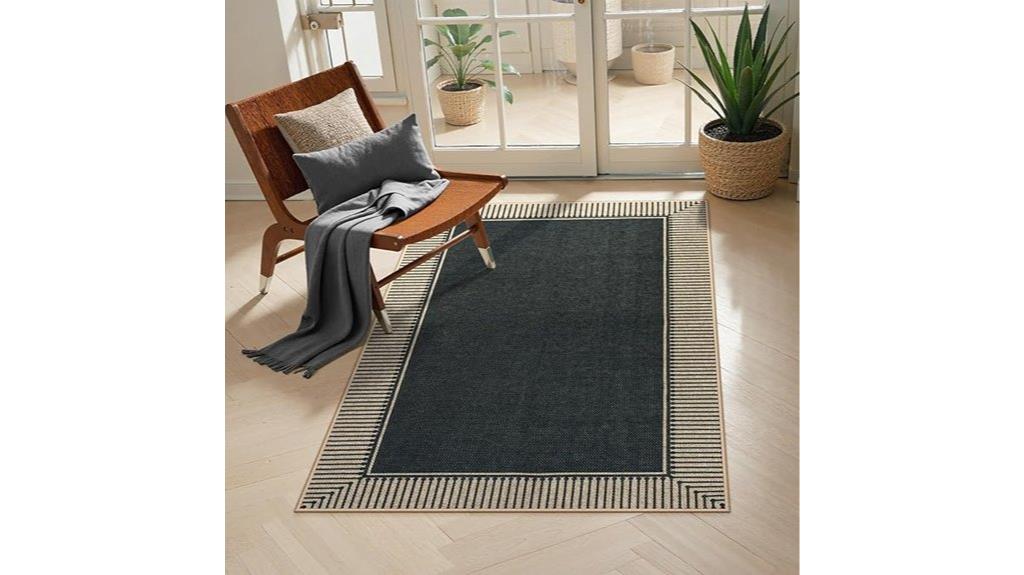 striped border jute rug