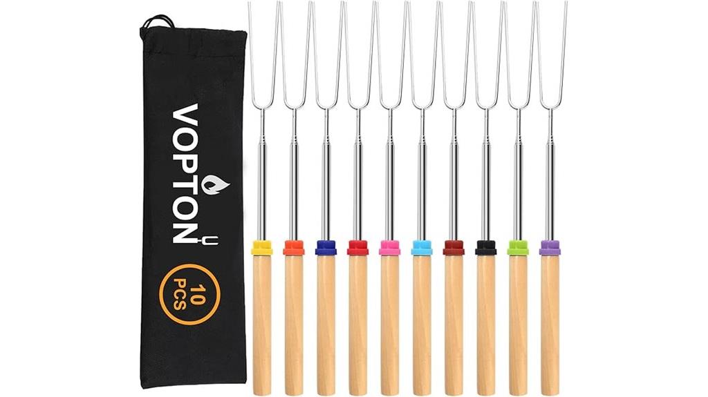 ten piece telescoping roasting sticks
