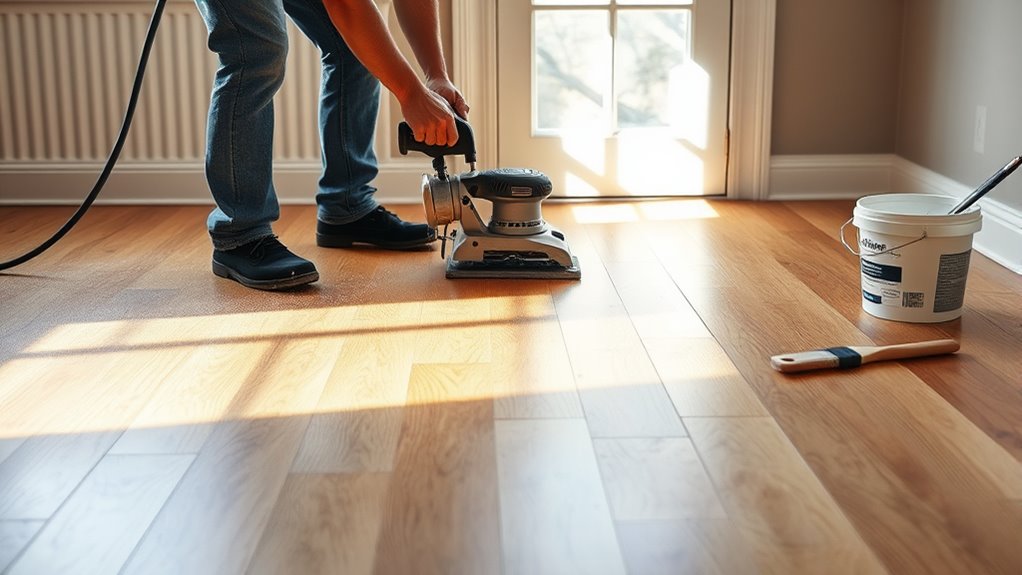 thorough hardwood floor refinishing