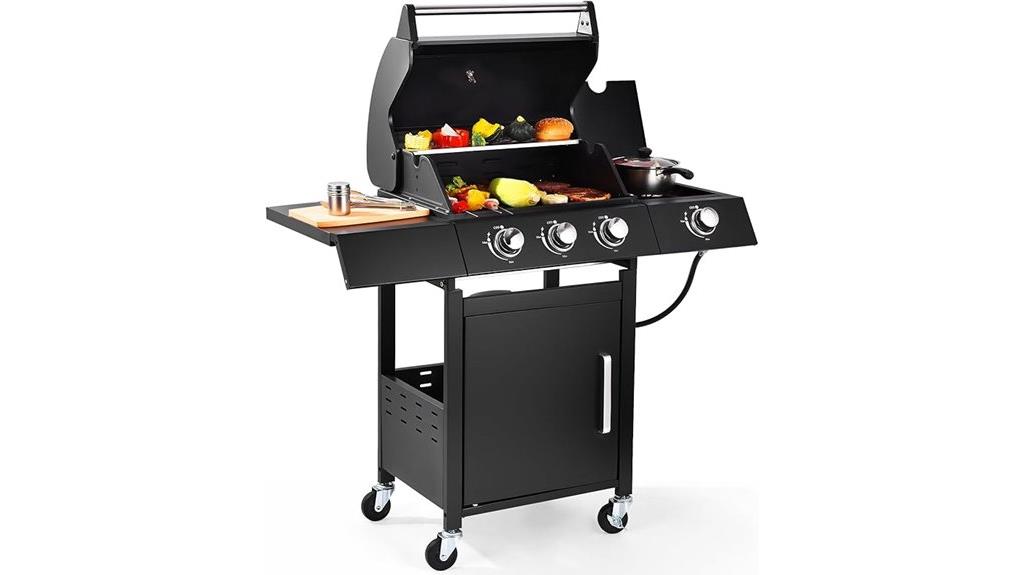 three burner gas grill