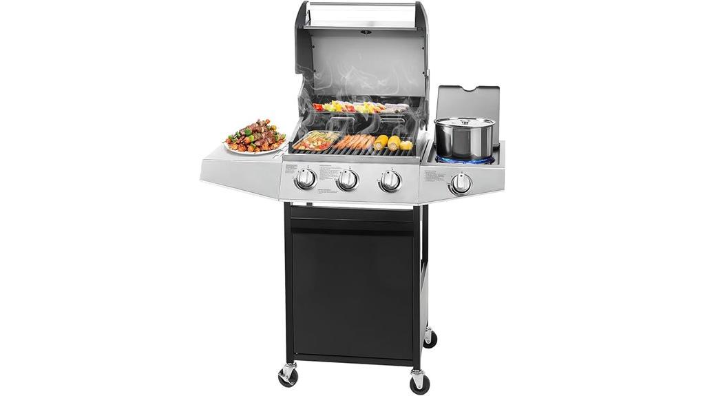 three burner propane grill
