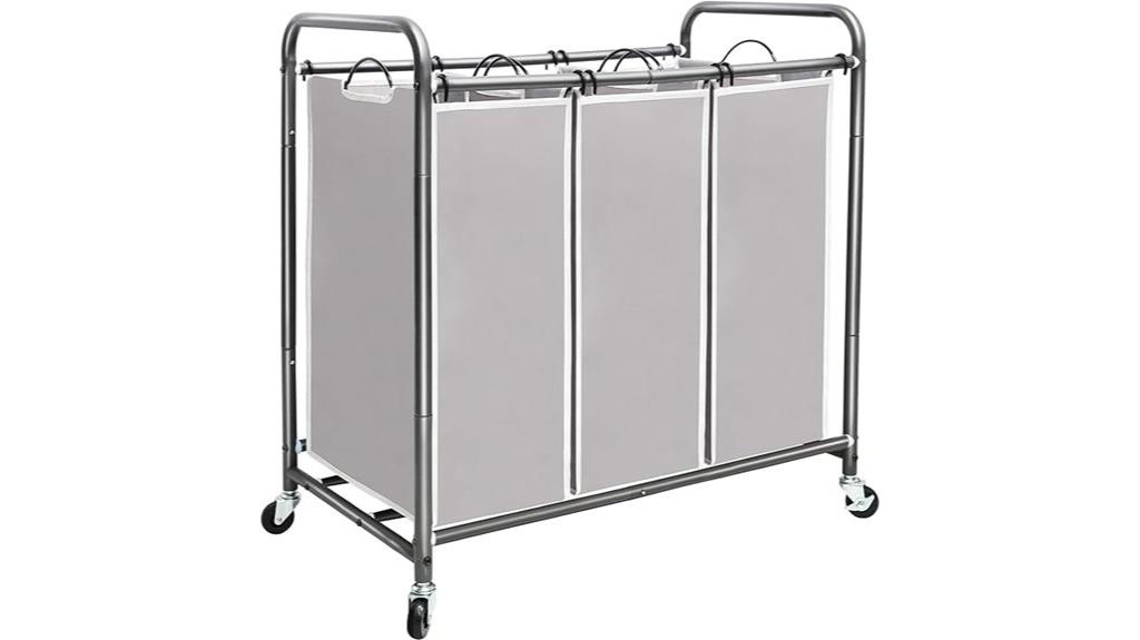 three compartment laundry sorter