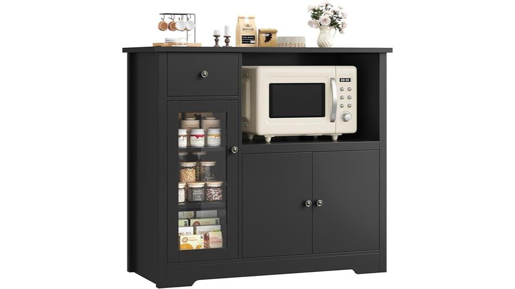 three door one drawer microwave