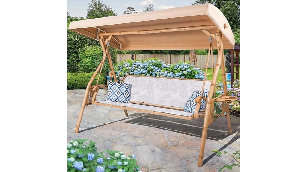 three person canopy swing