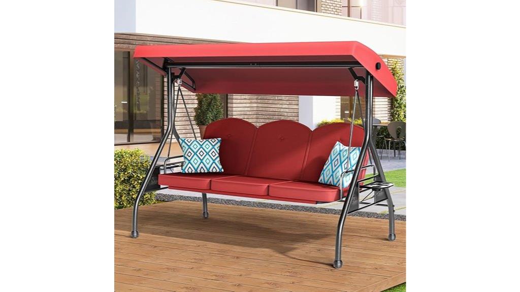 three seater patio swing