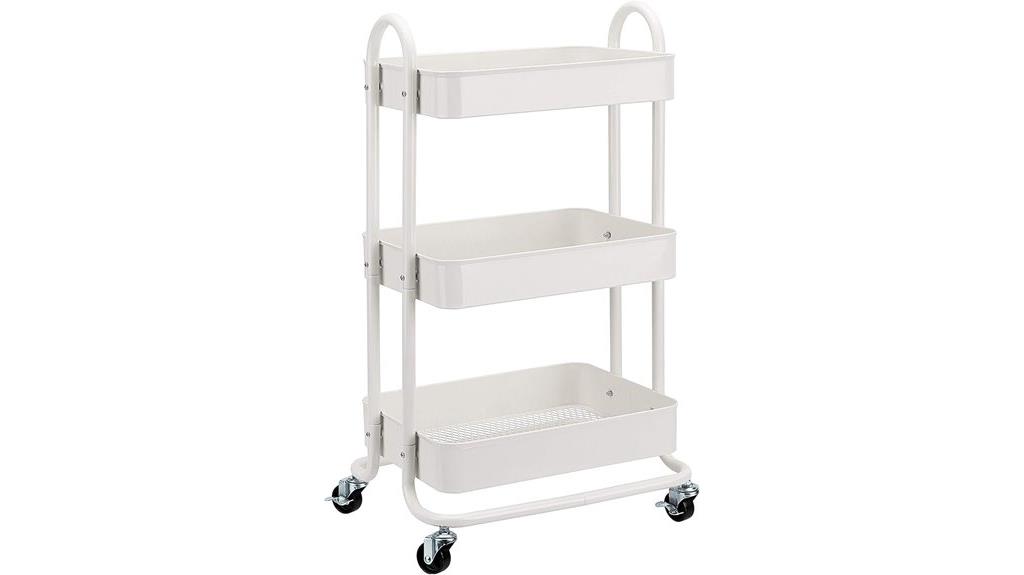 three tier rolling cart
